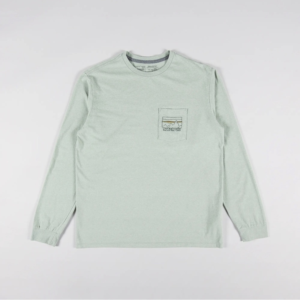 Patagonia Long Sleeve 73 Skyline Pocket Responsibili-Tee Salvia Green